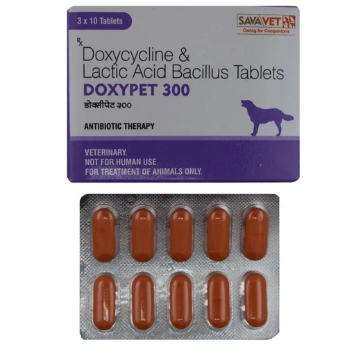 300 mg DOXYPET 300 Doxycycline & Lactic Acid Bacillus Tablets - Available in India