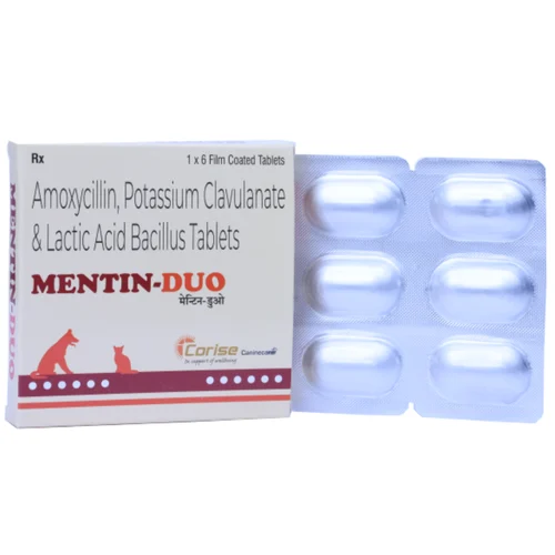 MENTIN-DUO Amoxycillin, Potassium Clavulanate & Lactic Acid Bacillus Tablets - Available in India