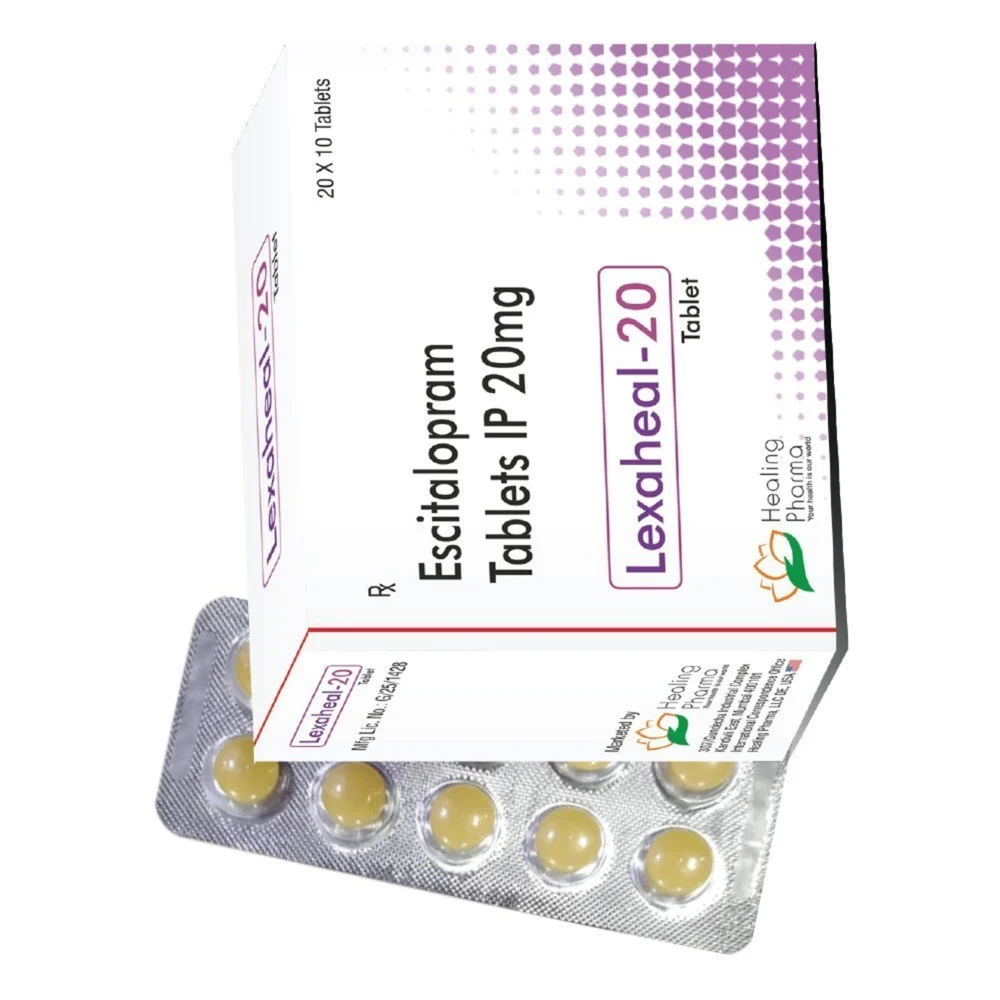 20 mg Lexaheal-20 Escitalopram IP Tablets - Available in India