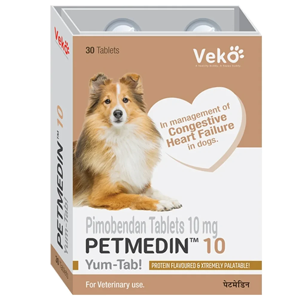 10 mg PETMEDIN 10 Pimobendan Tablets - Available in India