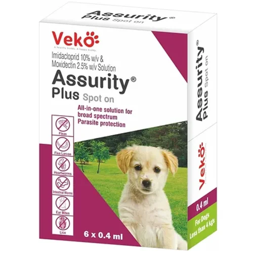 Assurity Plus Imidacloprid 10% w/v & Moxidectin 2.5% w/v Solution - Available in India