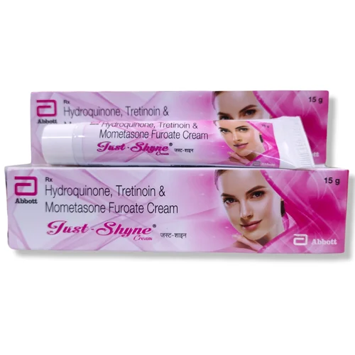 Just Shine Hydroquinone, Tretinoin & Mometasone Furoate Cream - Available in India