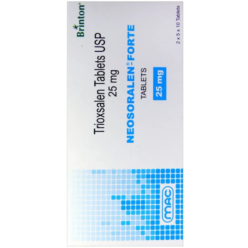25 mg NEOSORALEN-FORTE Trioxsalen USP Tablets - Available in India