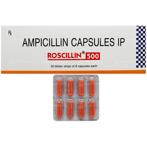 500 mg ROSCILLIN 500 AMPICILLIN IP CAPSULES - Available in India