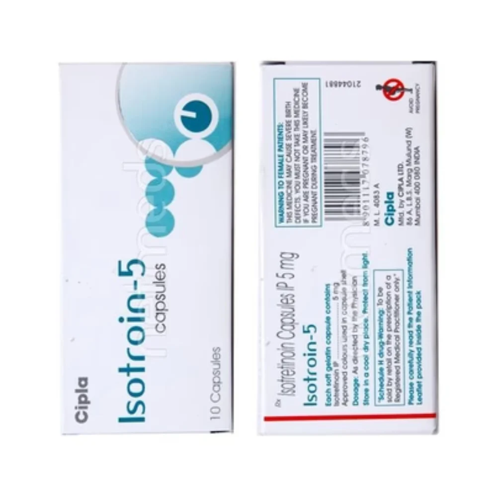 5 mg Isotroin-5 Isotretinoin IP Capsules - Available in India