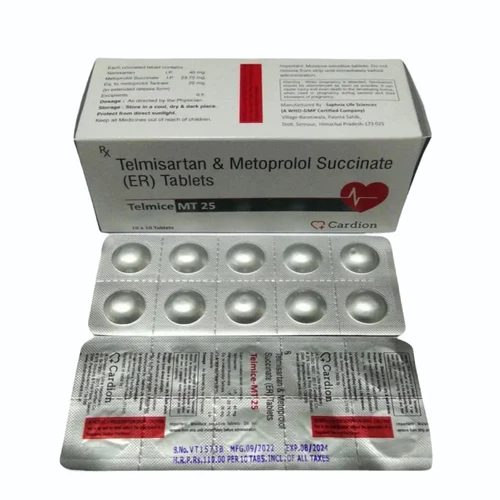 25 mg Telmice MT 25 Telmisartan & Metoprolol Succinate (ER) Tablets - Available in India