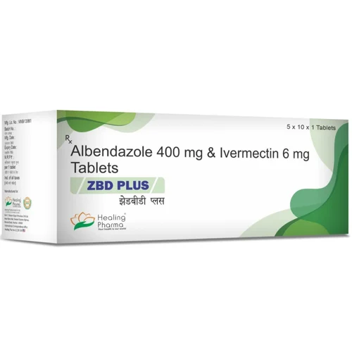 ZBD PLUS Albendazole 400 mg & Ivermectin 6 mg Tablets - Available in India