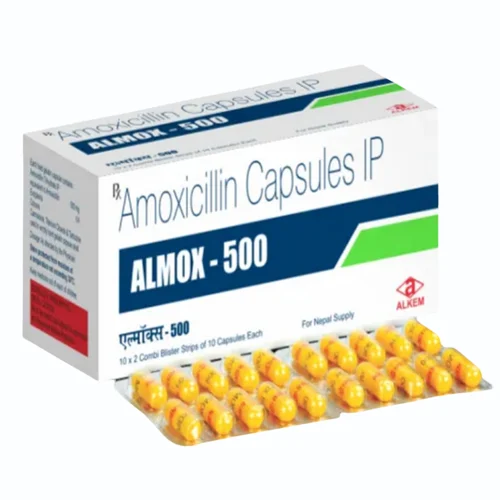 500 mg ALMOX-500 Amoxicillin IP Capsules - Available in India