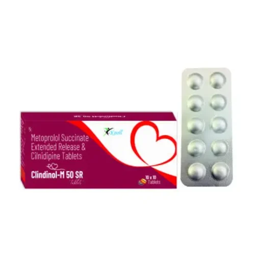 Clindinol-M 50 SR Metoprolol Succinate Extended Release & Cilnidipine Tablets - Available in India