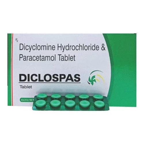 DICLOSPAS Dicyclomine Hydrochloride & Paracetamol Tablet - Available in India