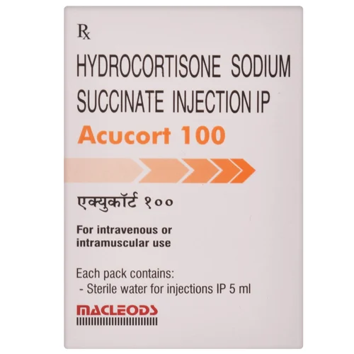 100 mg Acucort 100 HYDROCORTISONE SODIUM SUCCINATE IP INJECTION - Available in India