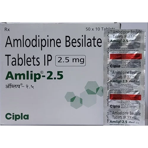 2.5 mg Amlip-2.5 Amlodipine Besilate IP Tablets - Available in India