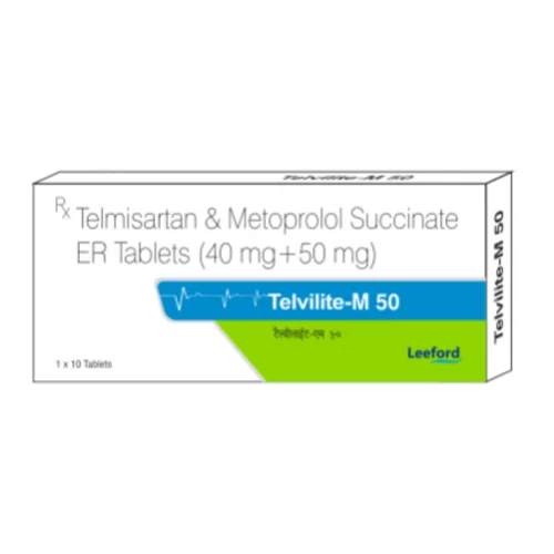 40 mg +50 mg Telvilite-M 50 Telmisartan & Metoprolol Succinate ER Tablets - Available in India