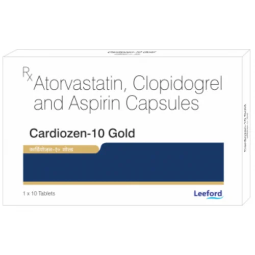 Cardiozen-10 Gold Atorvastatin, Clopidogrel and Aspirin Capsules - Available in India
