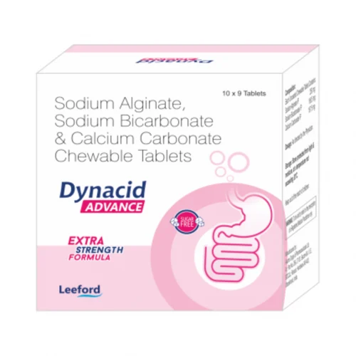Dynacid ADVANCE Sodium Alginate, Sodium Bicarbonate & Calcium Carbonate Chewable Tablets - Available in India