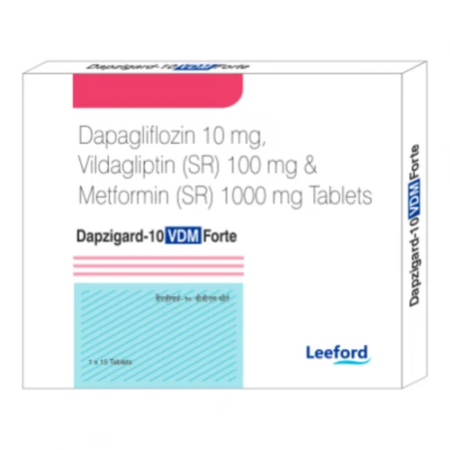 Dapzigard-10 VDM Forte Dapagliflozin 10 mg, Vildagliptin (SR) 100 mg & Metformin (SR) Tablets - Available in India