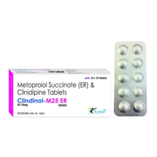 Clindinol-M25 ER Metoprolol Succinate (ER) & Clindipine Tablets - Available in India