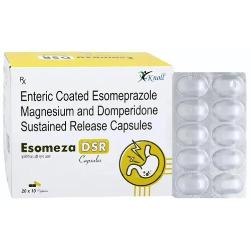 Esomeza DSR Enteric Coated Esomeprazole Magnesium and Domperidone Sustained Release Capsules - Available in India