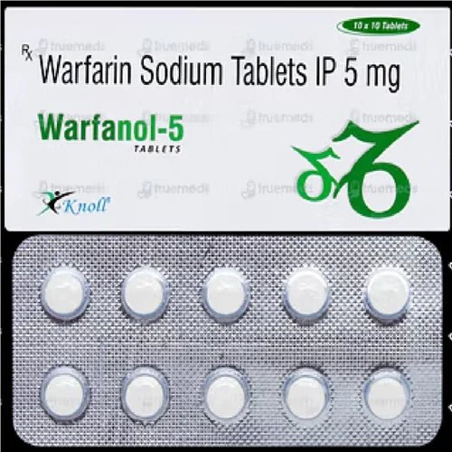 5 mg Warfanol-5 Warfarin Sodium IP Tablets - Available in India