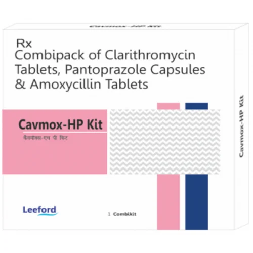 Cavmox-HP Kit Combipack of Clarithromycin Tablets, Pantoprazole Capsules & Amoxycillin Tablets - Available in India