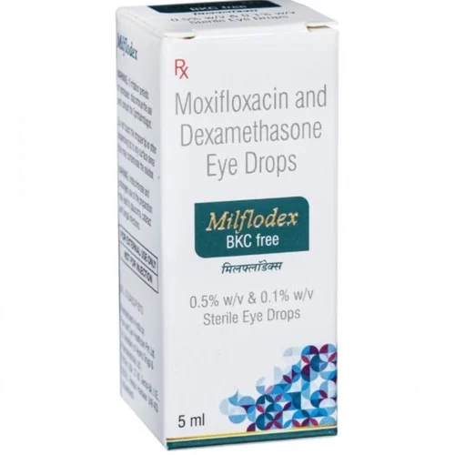 Milflodex BKC free Moxifloxacin Dexamethasone Eye Drops - Available in India