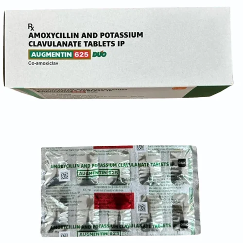 625 mg AUGMENTIN 625 DUO AMOXYCILLIN AND POTASSIUM CLAVULANATE IP TABLETS - Available in India