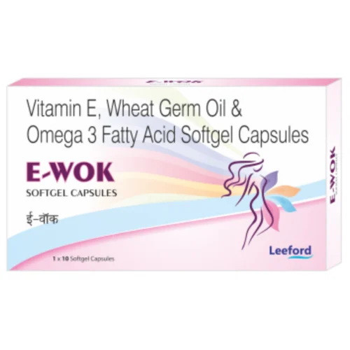 E-WOK Vitamin E, Wheat Germ Oil & Omega 3 Fatty Acid Softgel Capsules - Available in India