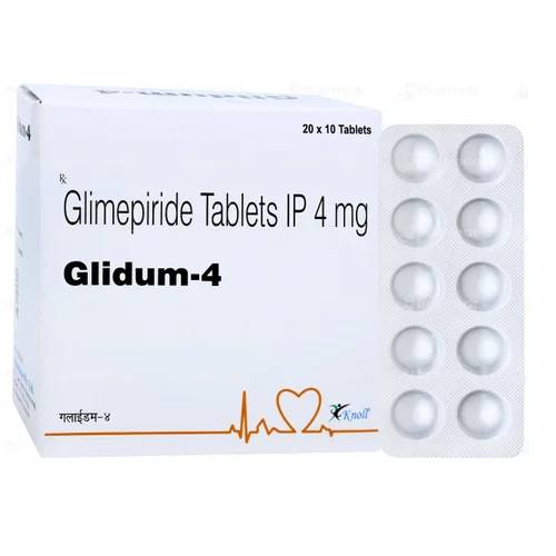 4 mg Glidum-4 Glimepiride IP Tablets - Available in India