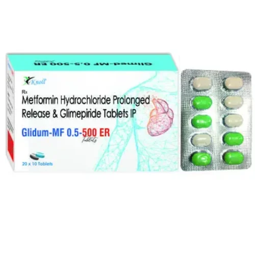Glidum-MF 0.5-500 ER Metformin Hydrochloride Prolonged Release & Glimepiride IP Tablets - Available in India
