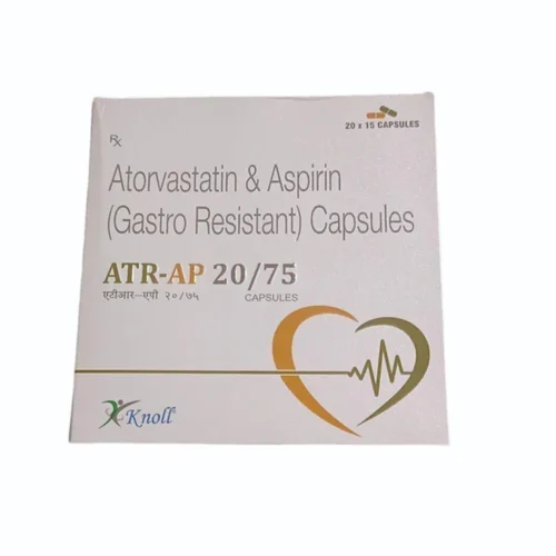 ATR-AP 20/75 Atorvastatin & Aspirin (Gastro Resistant) Capsules - Available in India