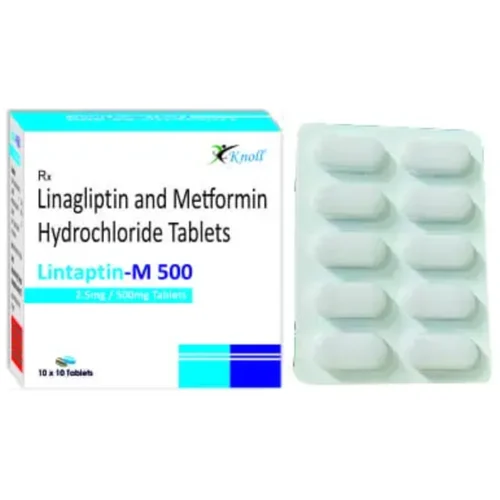 500 mg Lintaptin-M 500 Linagliptin and Metformin Hydrochloride Tablets - Available in India