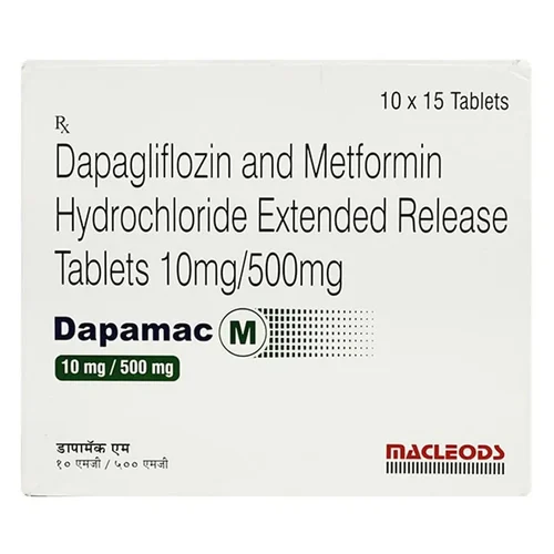 10mg/500mg Dapamac M Dapagliflozin and Metformin Hydrochloride Extended Release Tablets - Available in India
