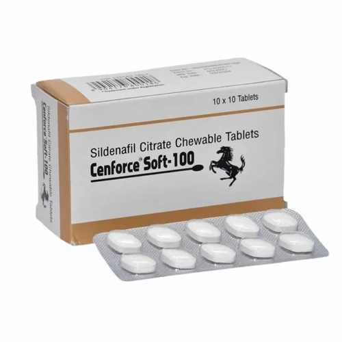 100 mg Cenforce Soft-100 Sildenafil Citrate Chewable Tablets - Available in India