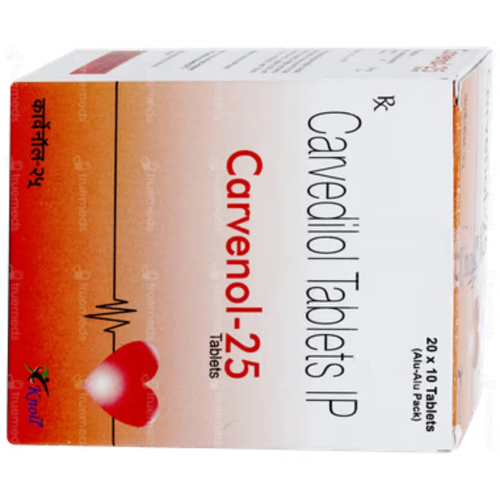 25 mg Carvenol-25 Carvedilol IP Tablets - Available in India