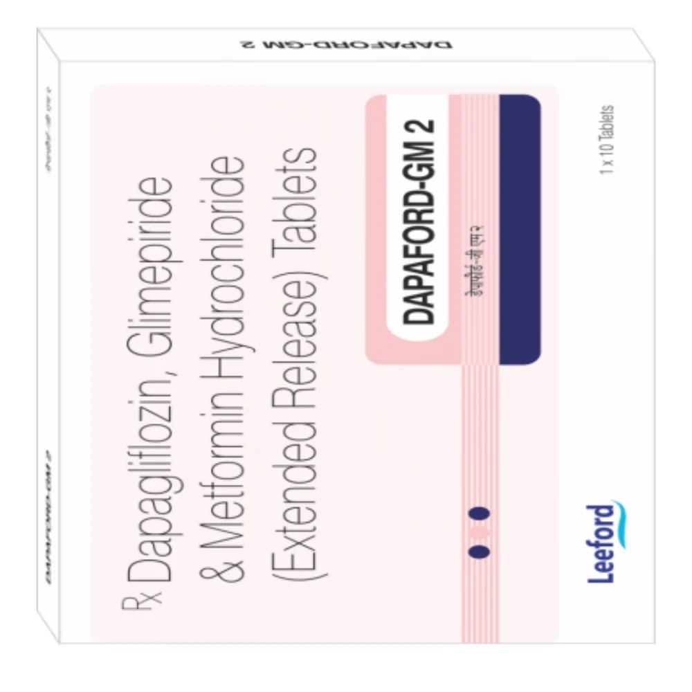 DAPAFORD-GM 2 Dapagliflozin, Glimepiride & Metformin Hydrochloride (Extended Release) Tablets - Available in India