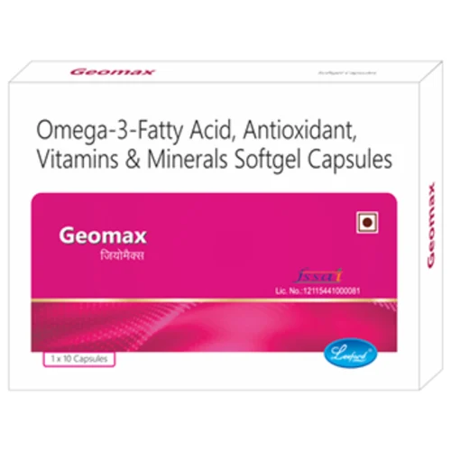 Geomax Omega-3-Fatty Acid, Antioxidant, Vitamins & Minerals Softgel Capsules - Available in India