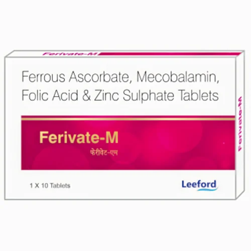 Ferivate-M Ferrous Ascorbate, Mecobalamin, Folic Acid & Sulphate Tablets - Available in India